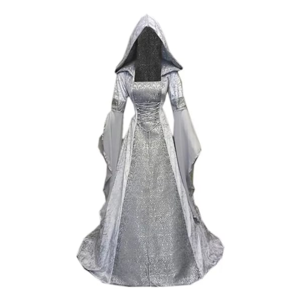 Gotisk Kappe Kjole Brudkjole Cosplay Halloween Gris P