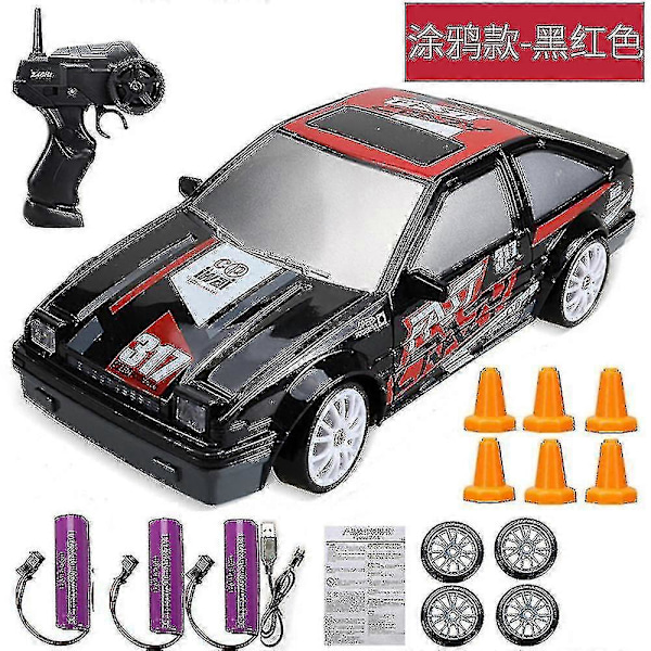 2.4g Drift Rc Bil 4wd Rc Drift Bil Legetøj Fjernbetjening Gtr Model Ae86 Køretøj Bil Rc Racerbil Legetøj Til Børn Julegaver HONDA-3Battery