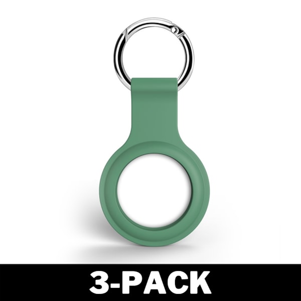 AirTag Apple Shell silikoni avaimenperällä vihreä 3-Pack