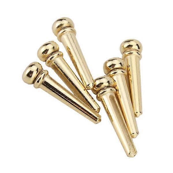 6st Guld Vacker Mässing Gitarr Stall End Pin Set