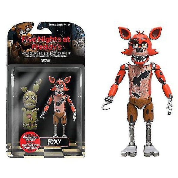 Fnaf Security Breach Action Figuurit Liikkuvat nivelet Bonnie Foxy Freddy Chica Anime Figuuri Pvc-mallilelut [ege] BL Foxy 14cm