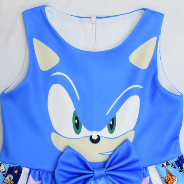 Sonic Klänning Flicka Flickor Rosett Klänning 120