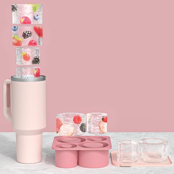 Isterningebakke til Tumbler, 4 stk. Silikone hul cylinder isform