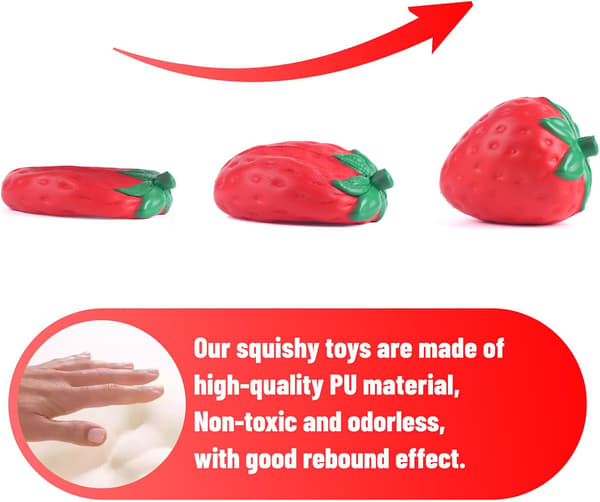 7 cm sakte stigende Kawaii Squishies Jordbærklemmeleker for jenter gutter
