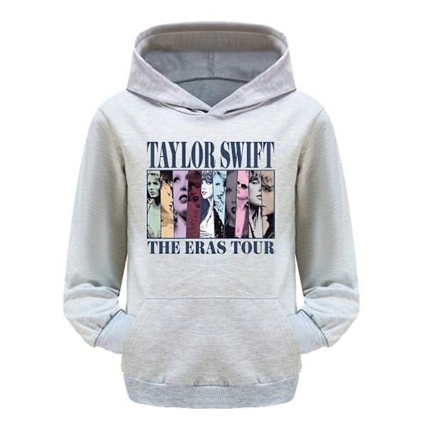 3-16-vuotiaiden lasten Pop Taylor Swift The Eras Tour -painettu huppari tytöille ja pojille Grey 3-4T 110CM