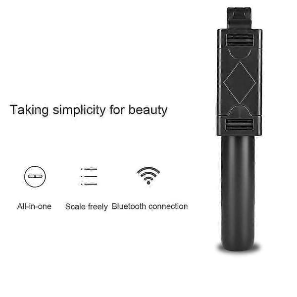 Trådløs Bluetooth Selfie Stick Stativ med Telefonholder, Sort