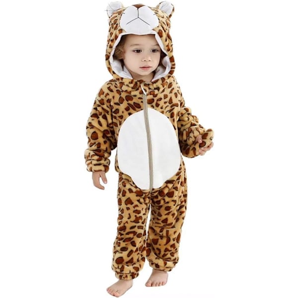 Halloween-dräkter för bebisar, småbarnskläder, babyjumpsuits, pojkar och flickor, djurdräkter, 2-36 månader New leopard 70-80cm