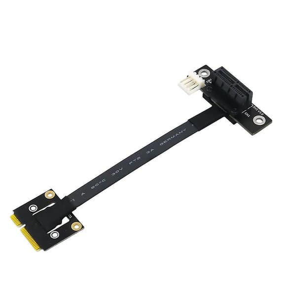 Lisäkortti 270 asteen Mini Pcie - Pci-e 1x sovitinkaapel Mini Pci Express - Pci-e X1 Riser 4-pinninen virtalähde Extenderille