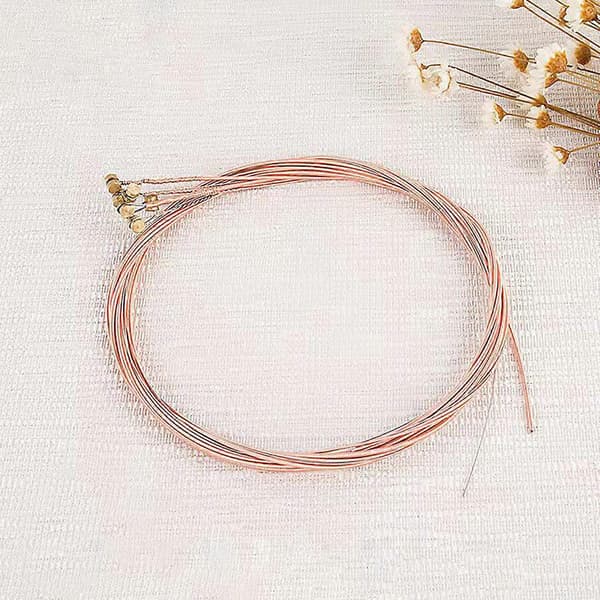 6 st färgglada gitarrsträngar ersättning akustisk gitarrsträng koppargitarrsträngar set för akustisk gitarr folkgitarr röd kopparsträng red copper string