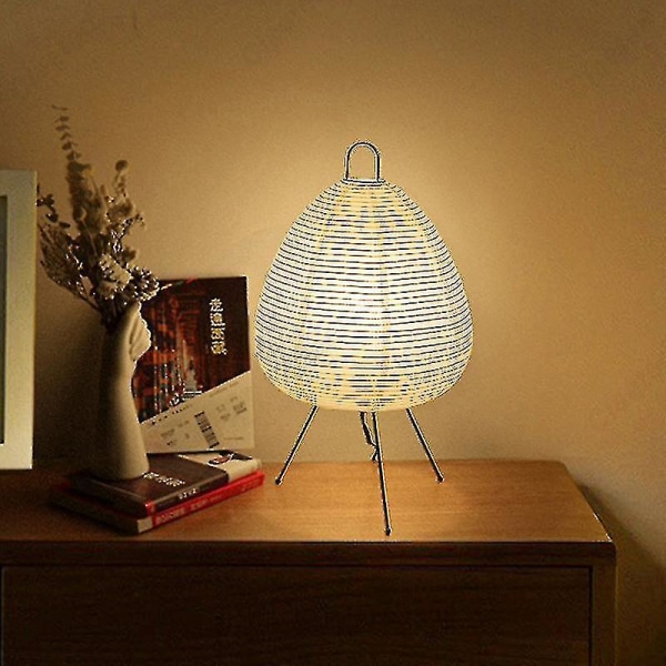 Japanilainen design Akari Noguchi -pöytävalaisin: Riisipaperiseisomalamppu makuuhuoneeseen, työhuoneeseen, olohuoneeseen, baariin - kodin sisustukseen tarkoitettu valaisin Ty B