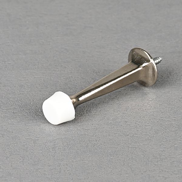 2-pack Solida Stopp - Kraftiga Dörrstopp Väggskydd med Mjuka Gummispetsar, Satin Nickel
