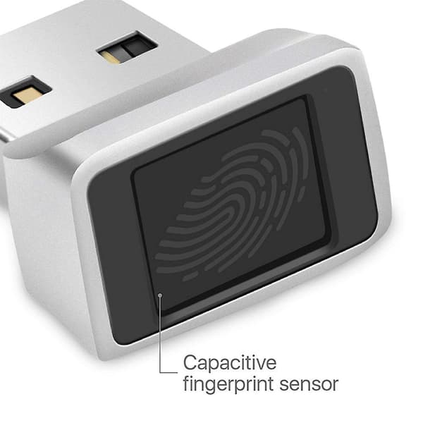 USB Windows-Hello Fingeraftrykslæser Anti-Spoofing Windows-System Sikkerhedsnøgle til bærbare computere Silver