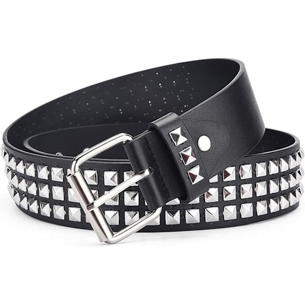 Spikkede Bælter Kvinder Y2K Bælte Stjerne Bælter Sort Pige Damer Spike Stud Punk Taljebælte til Halloween Cosplay