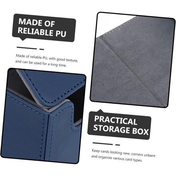 Leather Card Box for Game Accessories Playing Card Storage Box Home Office Storage Box