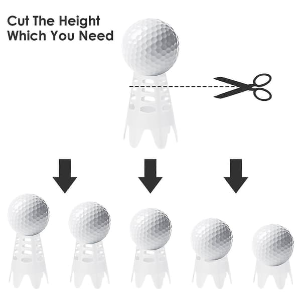 Golf Tees i Plastik til Hjemme Golf Simulator, Udendørs Indendørs Golf Tees Simulator Træningsmåtte Tees White
