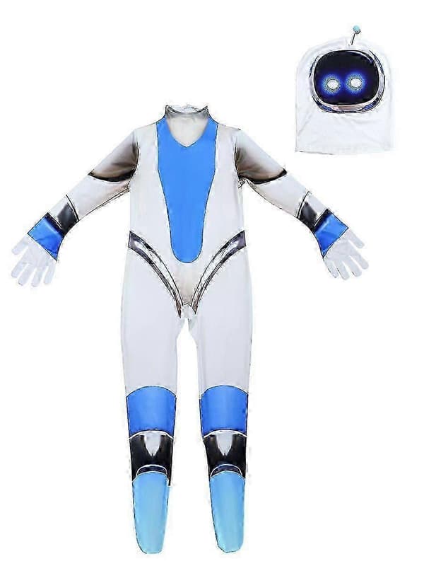 Astro Bot Cosplay Kostym Overall med Mask för Fest och Halloween 190