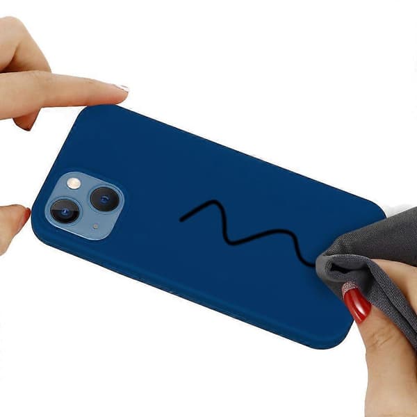 Ensfarvet silikone telefoncover til iPhone 15 Cobalt Blue For iPhone 15 Plus