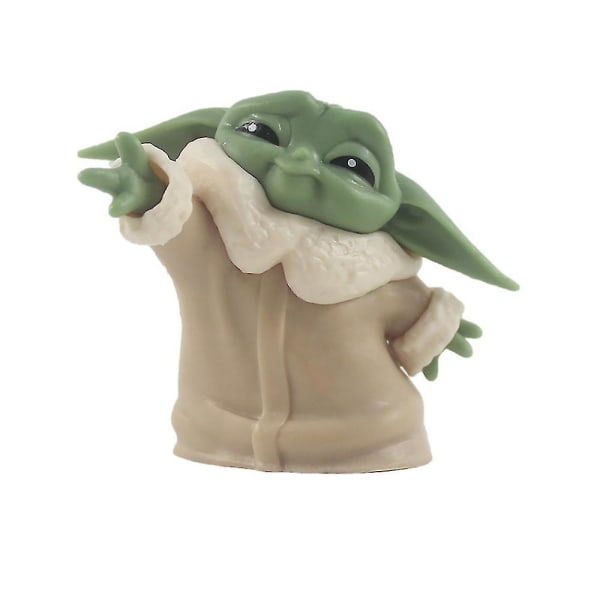 Yoda Baby Minifigurer Modell Toy Cake Topper Set Barn Födelsedagsfest Dekoration Tillbehör Minipresenter