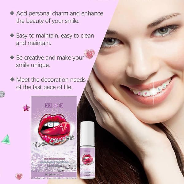 EELHOE Tannboresett, Tannpynt Personlighet Glans Lys Smil Stil Tannboresett 3PCS