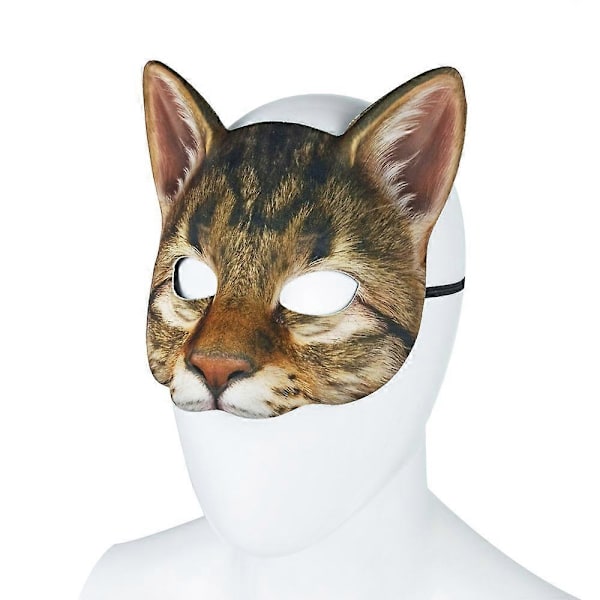 Kattemaske Halloween Halvmaske Livagtig Kattemaske Fest Spil Kostume Rekvisitter Dyrefest Maske Unisex Cosplay Fest Rekvisitter American Short Cat