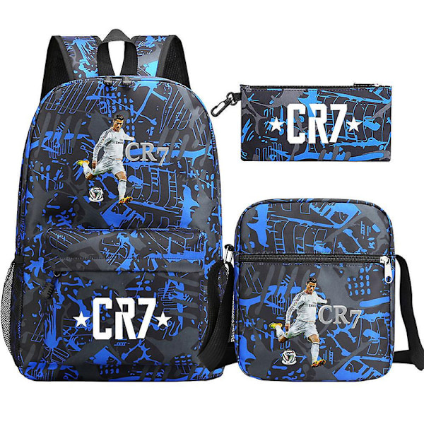 Fotboll Ronaldo Cr7 Set - Skolväskor för Flickor/Pojkar, Laptop Reseryggsäck, Damryggsäckar, Axelväskor & Etui Hög Kvalitet Y 8
