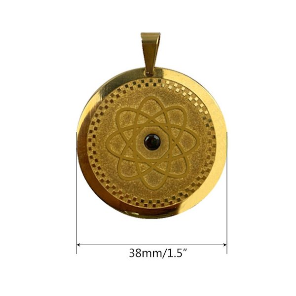 Energy Pendant kaulakoru Quantum Science Pattern kaulakoru syntymäpäivälahja miehille Yellow Gold