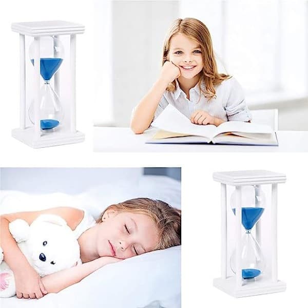 Timeglas 60 minutter Træ Sand Timeglas Ur til Kreativ G 60 minutter blåt sand