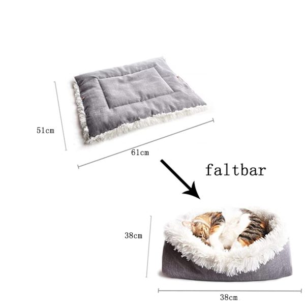 2 i 1 Selvoppvarmende Dyreseng - Perfekt Størrelse til Mellemstore og Små Hunde og Katte - Komfortabel og Holdbar Plys Sofa