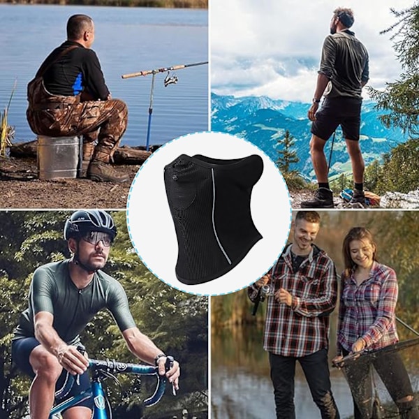 Halsvärmare för utomhusridning, höst/vinter, med fleecefoder, andningshål, halv ansiktsmask, trendiga accessoarer Black