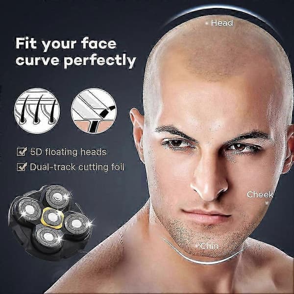 Microtouch Titanium Ersättningshuvuden för skalliga män, 3-pack