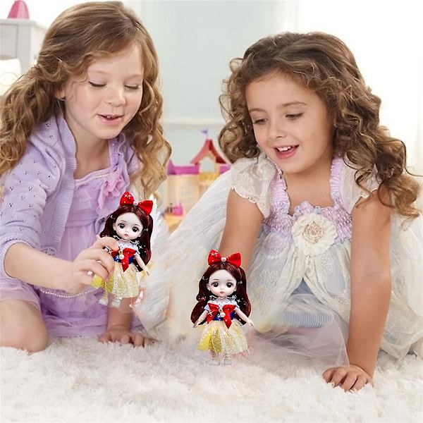 Mini flicka dockor leder rörliga docka med tillbehör små söta kläder klä upp prinsessa outfit Dolly bästa present för 3 år+