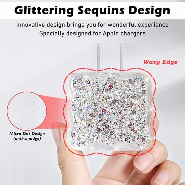 Cable Protector for iPhone 18W/20W Charger Clear Wave Edge Design, Data Cable Case Wire Cable Protector Phone Charger Protection for iPhone XR 8 11 12 13 14