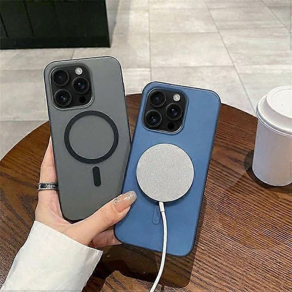 Magnetisk deksel til iPhone 16 Pro, kompatibelt med MagSafe, frostet PC-deksel Titanium Grey