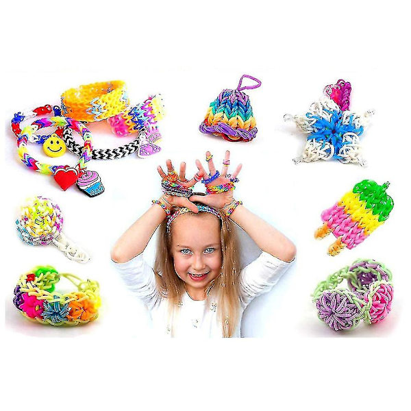 Gummistrikk Refill Kit Armbånd Lagingssett Med 1500 Fargerike Strikk I 23 Farger