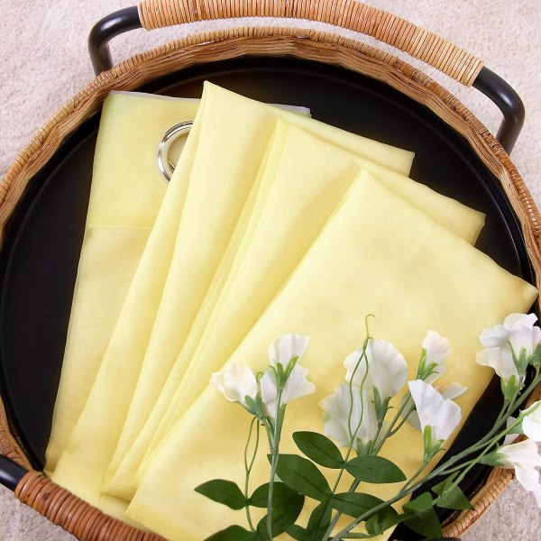 Vindue Gardin Top Semi Sheers Semi Voile Gradient Grommet Top Gardiner til Soveværelse og Stue, 1pc Paneler
