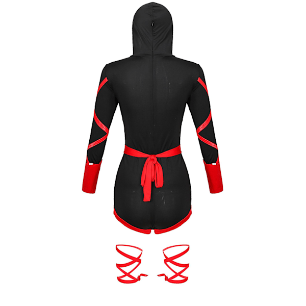 Naisten Ninja-asu Seksi Yhdistelmäasu Halloween Cosplay Fitness-asu Hieno Puku Hyppyasu L