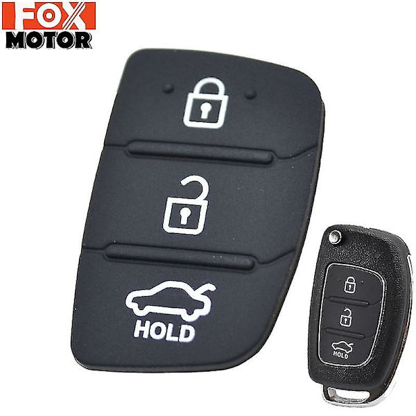 Udskiftnings Gummi 3 Knaps Pad Til Hyundai Creta I20 I40 Tucson Elantra Santa Fe Solaris Ix35 Ix45 Fjernbetjening Bil Reparation Nøgle Fob-hao