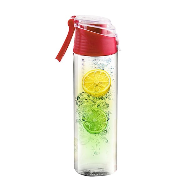 800ML Fruit Infuser Water Bottle Outdoor Sports Bottle for Hiking Traveling Camping (Red)