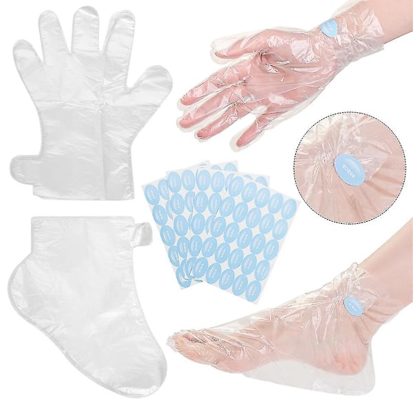 200 stk. Parafinvoks Liner for Hender & Føtter Plast Parafinvoks Booties Poser Terapi Voks Sokker & Hansker Parafinbad Votter