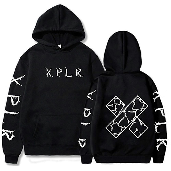 Sam & Colby Syksyn Huppari Musta Huppari Löysä Harajuku Huppari Miehille SNNGV black XL