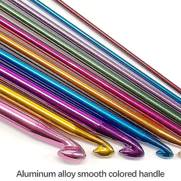23 stk tunesisk hæklenålesæt inkluderer afghansk plastikkabel og tunesisk afghansk aluminium Random Color