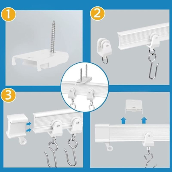 Flexible and Cuttable Bendable Curtain Rail 1 Meter 2-Pack 1 meter 2-Pack