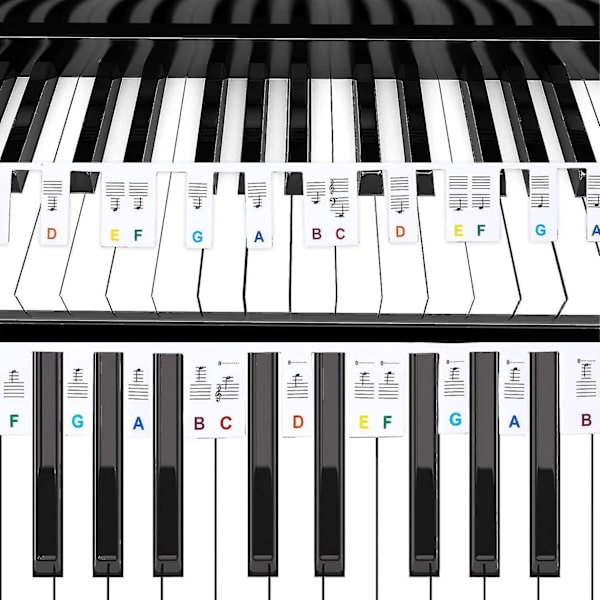 61 Keys Silikonipianokoskettimistotarra, irrotettavat pianotarrat koskettimille Colour 88