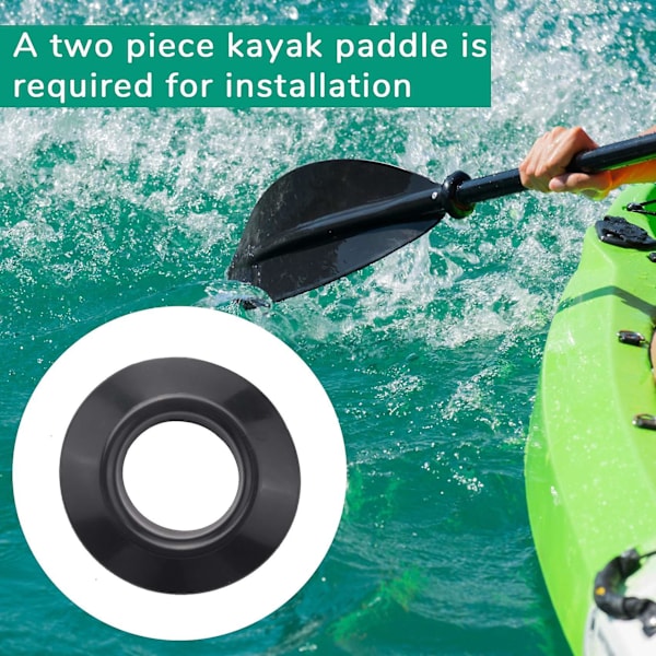 4 stk Universal Kajakk Kano Flåte Padle Åredrypp ringer Splash Guards Ring Paddle Tilbehør Bytt Black