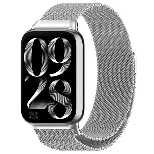 Milan Magnetisk Rem til Xiaomi Smart Band 9 Pro / 8 Pro Silver