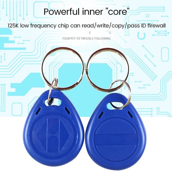 50 st Skrivbar 125khz Rfid Key ID Card Tag Rewritable T5577 Universal blue
