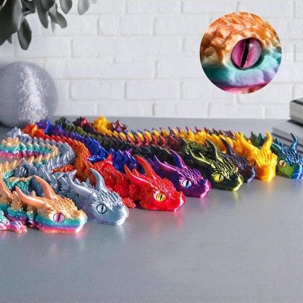 3D-printad stresslindrande drakfidgetleksak Mångsidig flexibel design för lekfull interaktion hemma eller på språng Regnbåge Rainbow
