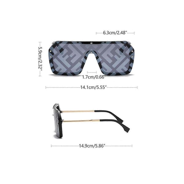 Nye opgraderede store stel trend bogstav solbriller samlede linser mænd kvinder mode all-match Gray  Black