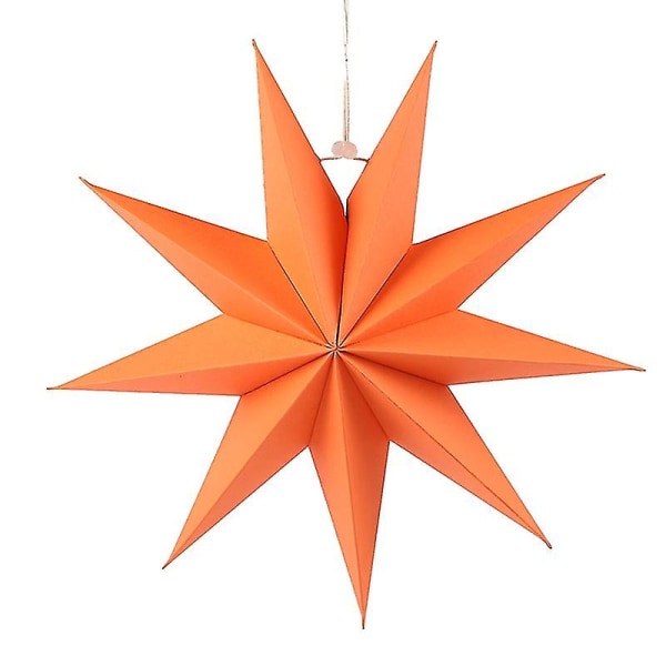 30 cm Ni-takkede stjerne Papir Børneværelse Hængende nytårsfest Ornament Decor Orange