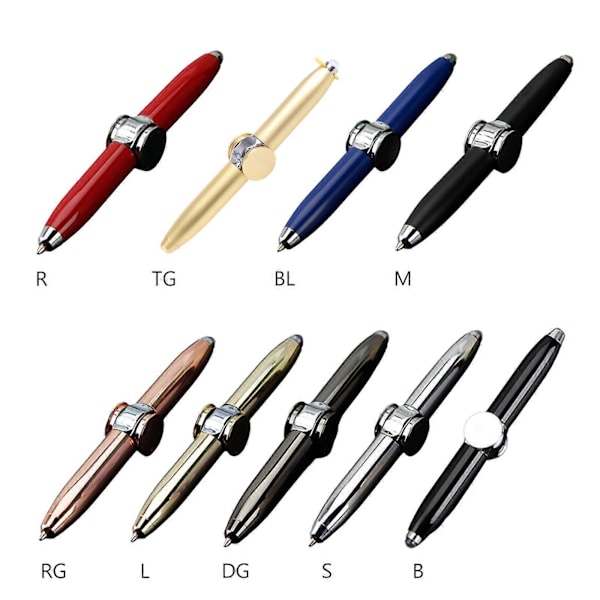 Roterande Penna för Barn och Vuxna - Lärning, Arbete, Långvarig Fidget Spinner för Nöje Matt black